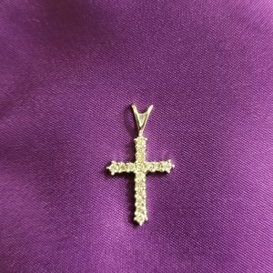 Diamond Cross Pendant 14K White Gold
